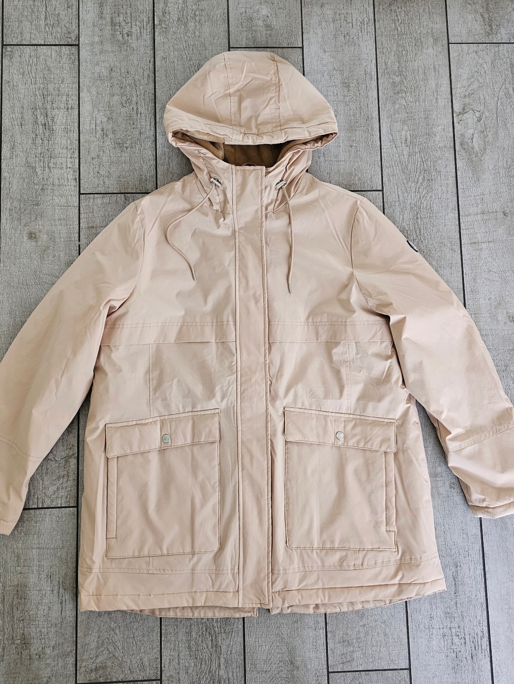 Lands End jacket Womens Coat insulated waterproof squall sand beige Parka XL New